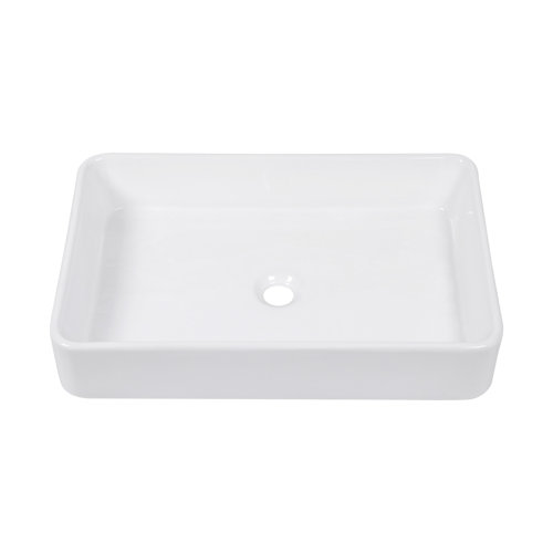 GhomeG 24" L x 16" W Ceramic Rectangular Vessel Bathroom Sink Wayfair